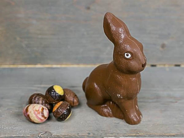 Paashaas zittend middel